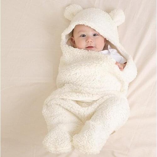 Newborn Baby Blanket Thermal Swaddling Berber Fleece Baby Swaddle Wrap Infant Envelope Stroller For Toddlers Baby Sleeping Bag