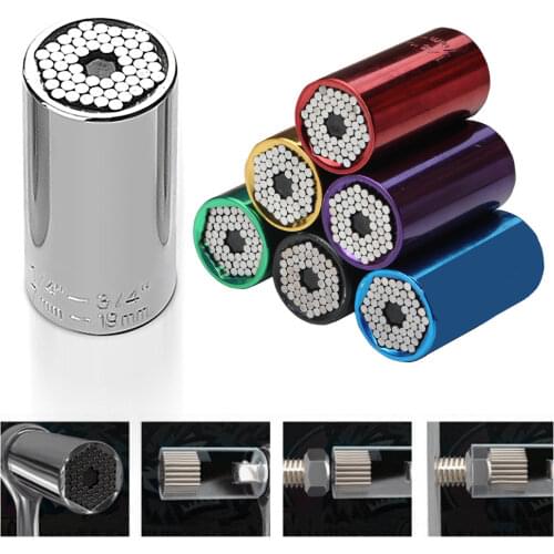 7-19mm Universal Wrench Torque Head Set Socket Sleeve Ratchet 3/8 Bushing Spanner Magic Grip Tool Multifunction Socket Wrench