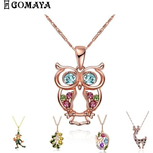 Owl Pendant Necklace For Women Cartoon Creative Trend Luxury Hollow Out Design Animal Necklace Festival Gift New Fashion Jewelry