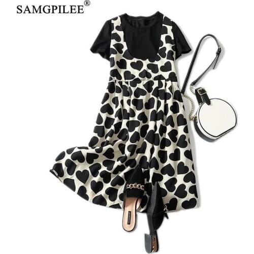 Summer Clothes For Women 2021 Casual Dress A-line Print Short Sleeve Elegant Club Outfits For Women O-neck Dresses For Womens