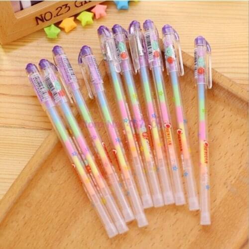 1000pcs/lot Gradient 6 Colors in Gel Pens Office & School Supplies Ballpoint Pens