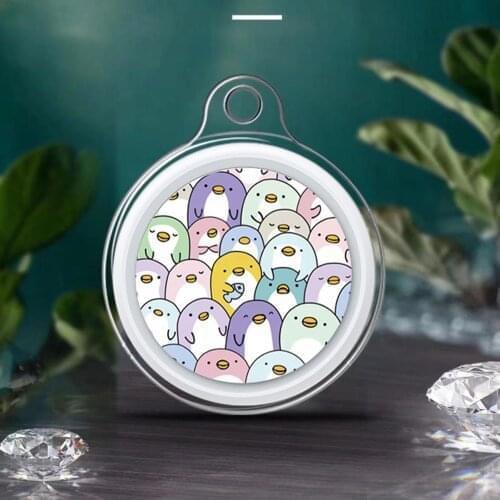 2pcs/set Applicable For Airtag Silicone Protective Cover Sticker Cute Animal Sticker Keychain Protective Cover Sticker Wholesale