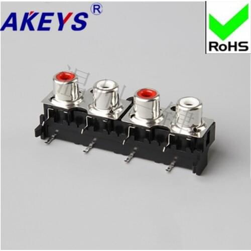5 pcs AV4-8.4-14PB Socket 8-foot RCA seat 4-hole PCB welded seat lotus seat
