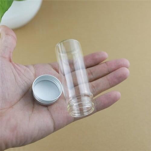 50pcs/lot 30*80mm 40ml Mini Glass Bottles Aluminum CapsGlass Jars Vials Transparent Glass Containers Cute Small Bottles