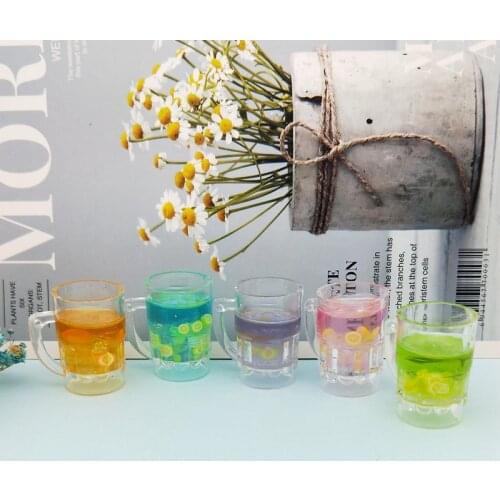 6pcs Cocktail Cup Resin Charms Pendants Leamon Beverage Beer Pendant Dangle DIY Keychain Decors Jewelry Accessory Handmade YZ632