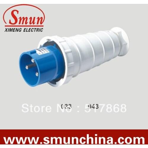 63A 220V 2P+E industrial male plug 3pins with CE ROHS 1 year warranty