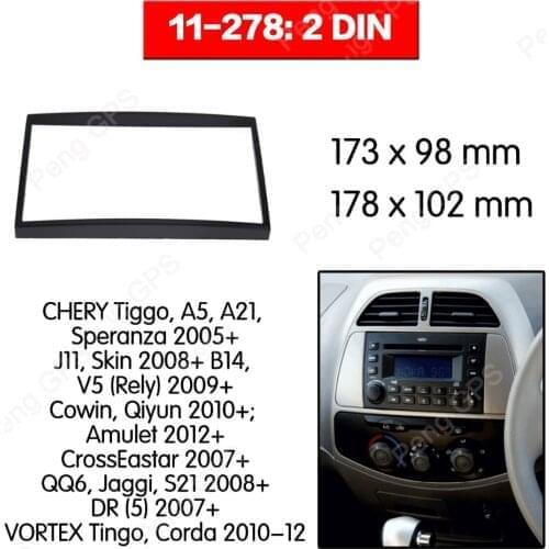2 Din Car Radio stereo Fitting installation fascia For CHERY Tiggo A5 A21 for VORTEX Tingo Stereo Frame Fascias Mount Panel trim