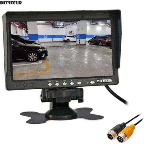 DIYSECUR AHD 800x480 7" IPS LCD Car Monitor Rear View Monitor Support 1080P AHD Camera with Sun Hood Visor