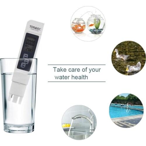 Digital Portable TDS&EC Meter Temperature Tester pen 3 in 1 Function 0-9999ppm Conductivity Water Quality Measurement Tool