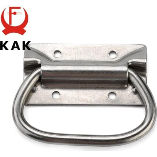 KAK J204 Wooden Case Tool Box Handles Stainless Steel Handles Cabinet Knobs and Handles Drawer Pull Furniture Toolbox Hardware
