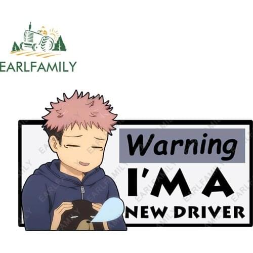 EARLFAMILY 20cm x 12cm for Jujutsu Kaisen New Driver Windows Car Stickers Vinyl Car Wrap Funny Decal Campervan Scratch-Proof