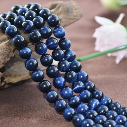 Joanlyn Grade AA Natural Blue Tigers Eye Beads 6mm-18mm Smooth Polished Round 15 Inch Strand TE08
