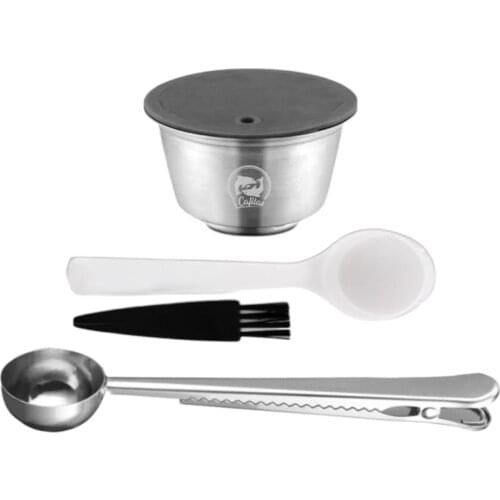 Refillable Reusable Coffee Pod Capsule for EDG DG325 Spoon & Brush