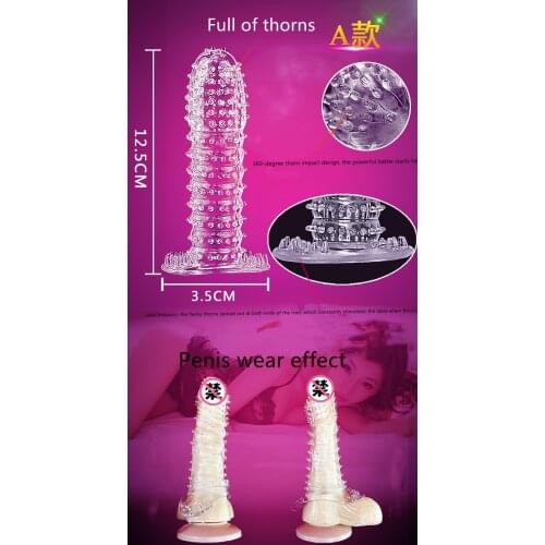 Mens Spike Sleeves Crystal Sleeves Female Masturbation Devices Wear Stimulating G Point Adult Products