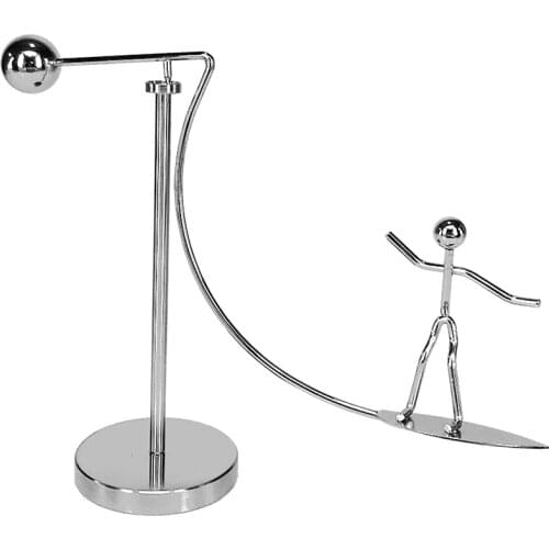 Table Toys, Finger Toys, Stainless Steel Finger Balance Toys, Newton Cradle Weights Mold Metal Craft Surfing Villain Art Swing