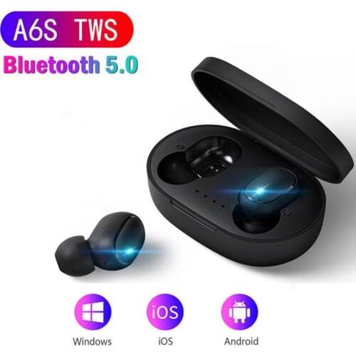 A6S TWS Bluetooth 5.0 Earphone Noise Cancelling fone Headset With Mic Handsfree Earbuds for Xiaomi Redmi Airdots Wireless Earbud