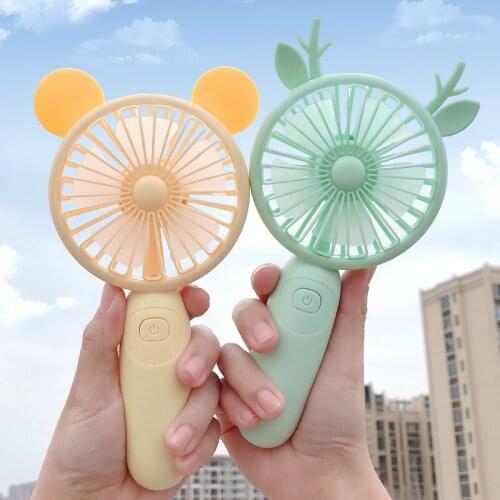2021 New Charging Fan Handheld Mini Desktop Fan Student Dormitory USB Cartoon Student Electric Fan