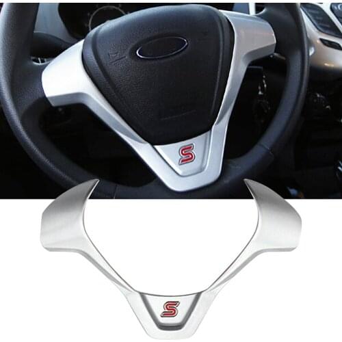 Hot auto Accessories Car Steering Wheel Covers Trim Sticker for Ford New Fiesta MK7 2009-2017 Ecosport 2012-2017