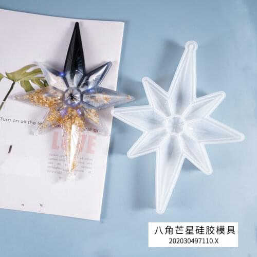DIY Crystal Epoxy Mould Mang Star Octagonal Listing Pendant Star Lantern Diamond Star Silicone Mould For Resin ornaments