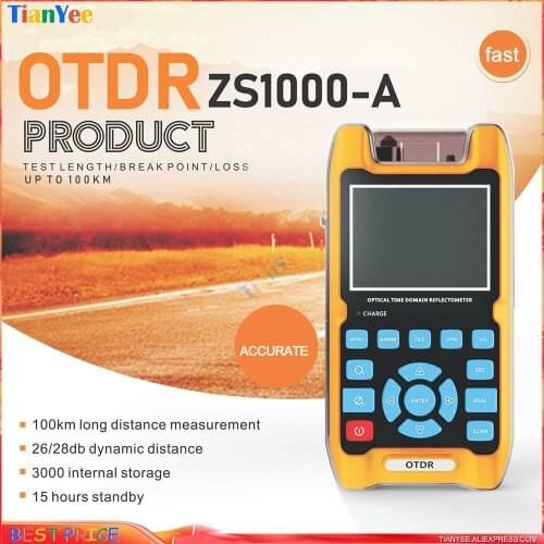 SignalFire ZS1000-A OTDR 100KM + VFL 5KM Optical Time Domain Reflectometer 1mW 100km 32dB/30dB 1310mm / 1550mm Box packed