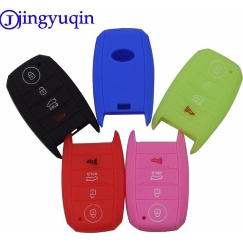 Jingyuqin Remote 4B Silicone Car Key Cover Case For KIA Cerato Forte Sorento Sedona 2014 2015 2016 Optima Sportage Smart Key