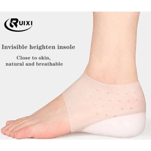 Invisible height increases insole women mens heel pad silicone neutral insole foot massage elastic breathable firm insole