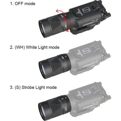 Tactical accessories X300V Tactical Flashlight 500 Lumens Flashtorch Handgun Pistol Weapon Light Picatinny Rail GZ15-0070