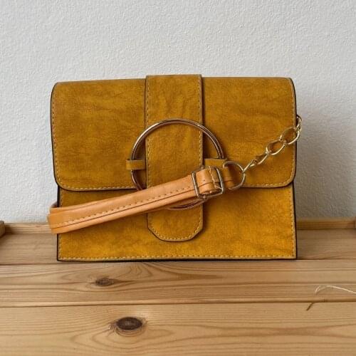 Tonar Zasta Mustard Leather Ring Detail Women Casual New Season Fashion Trend Casual