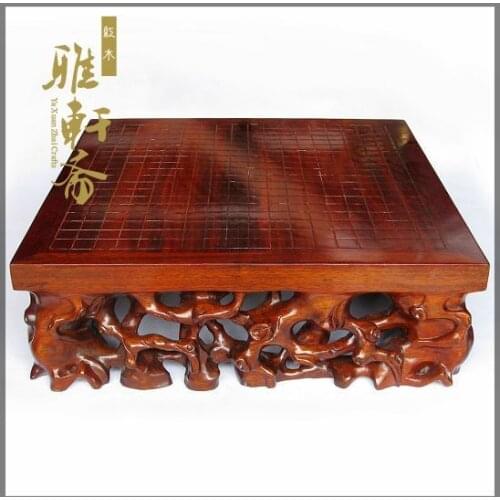 Old mahogany carving crafts Gallery vegetarian wood carved chess chess table Chinese large wood