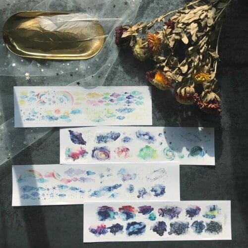 Vintage Day and Night in Circulation Washi Tape for Card Making Bullet Journal DIY Scrapbooking Decorative Sticker