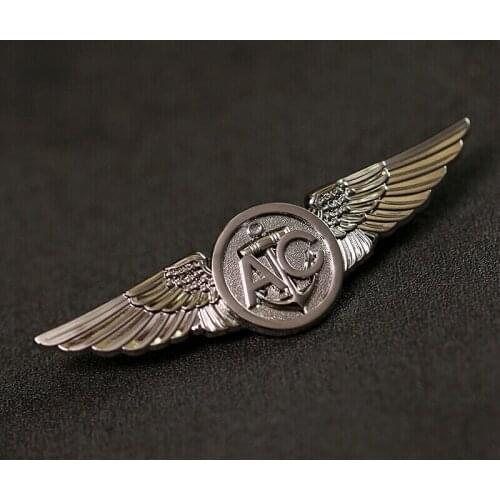 Military US Navy Marine Corps USMC AC Aircrew Silver Wing Pin METAL INSIGNIA
