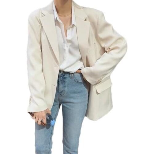 WSYORE White Blazer Jacket Spring and Autumn Women Suit Jacket Casual Slim OL Blazer Coat NS2910