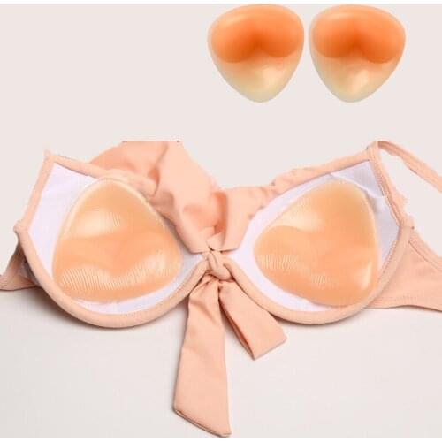 1 Pair Silicone Triangle Bikini Swimsuit Bra Insert Pads Push Up Breast Enhancer Underwear Invisable Women Bra Pads Dropshipping