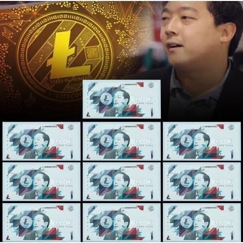 10pcs/lot Litecoin Classic LTC Paper Banknotes Souvenir Cards for Birthday Gift Dropshipping