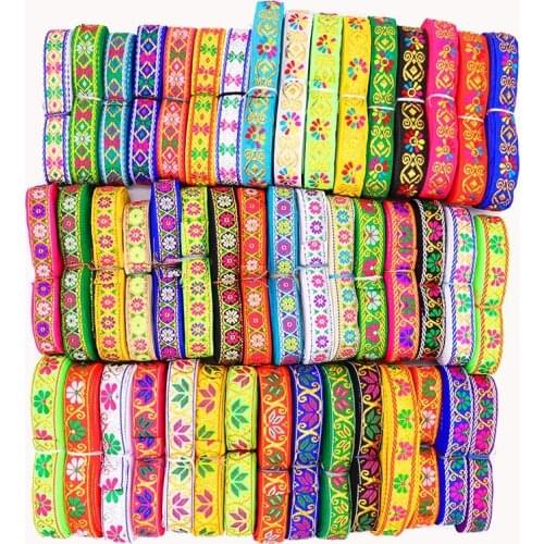 2.2CM Width Multicolor Braided Lace Trim Ribbon for Home Party Decoration DIY Clothes Sewing Accessories Lace Fabric 7Yards/lot