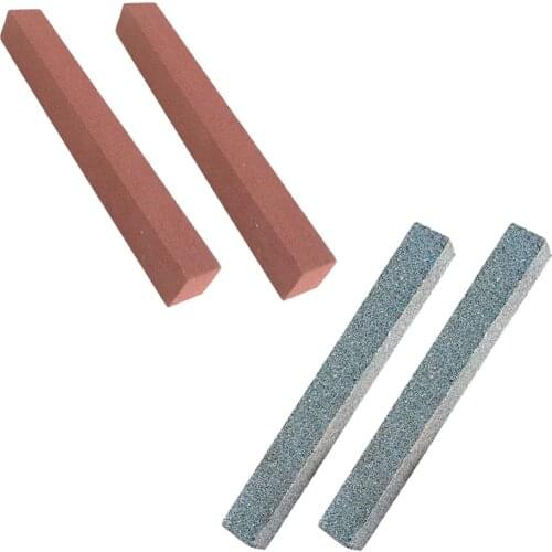 2 Pieces Guitar Repair DIY Grinding Stone Frets Nut Pin Sanding Tool, Red/Blue