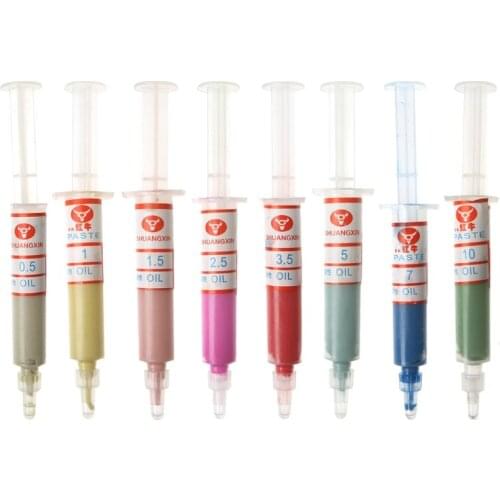 2021 New 8Pcs Diamond Polishing Lapping Pastes Compound Syringes Set 0.5-10 Micron Tools