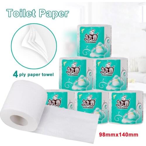 4 Ply 1 Rolls Toilet Paper Bulk Bath Tissue White Smooth Soft 98x140mm