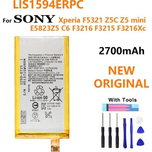 100% Original LIS1594ERPC 2700mAh Battery For Sony Xperia Z5mini XA Ultra C6 F3216 F3215 F3216Xc Xmini F5321 Z5C Z5 Batteria