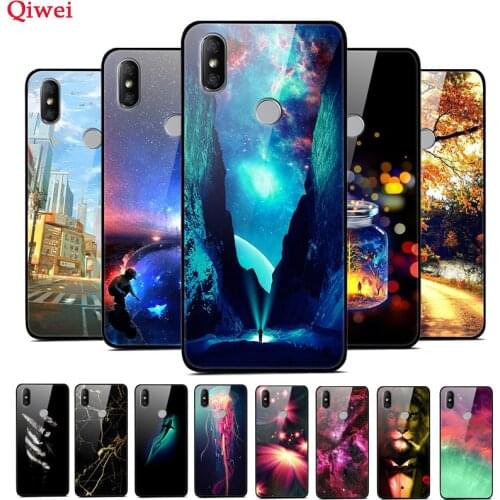 For Xiaomi Redmi S2 Case Glass Back Hard Cover For Xiaomi Redmi S2 Cover Soft TPU Frame Tempered Printing Fundas on RedmiS2 Capa