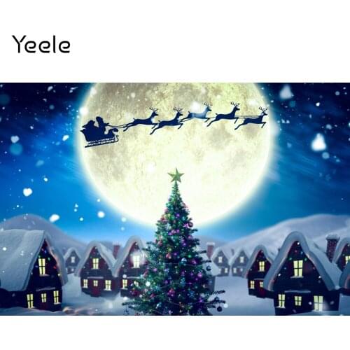 Yeele Christmas Moon Santa Claus Deer House Winter Snow Baby Portrait Photography Backdrop Photographic Backgrounds Photo Studio