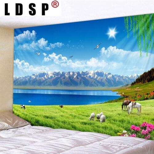 LDSP Tapestry Mountain Scenery Poster Picture Wall Hanging Wall Covering Rugs Background Cloth Beach Mat Blanket Art Home Decor
