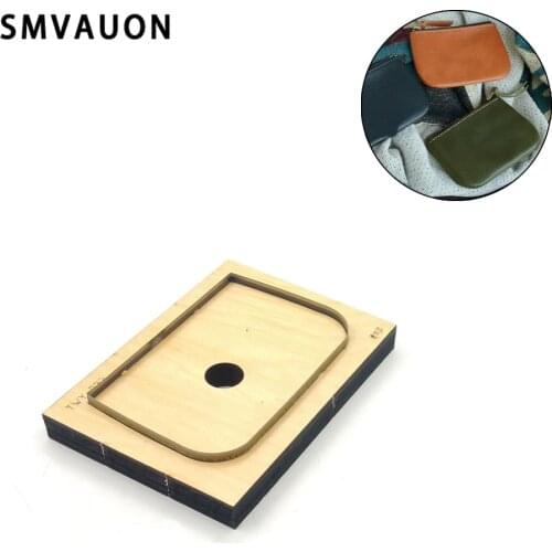 SMVAUON Leather Wood Die Cutting Mold Diy Handmade Cute Round Edge Coin Purse Card Bag Storage Bag