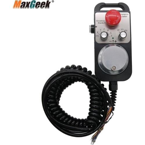 Maxgeek 6-Axis CNC Pendant Handwheel 5V 100PPR with Emergency Stop Switch Manual Pulse Generator MPG