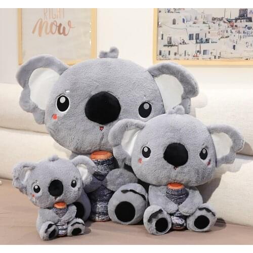 30-70CM Cute Adorable Koalas Plush toy Stuffed Cartoon Animals Australia Baby Koalas Doll toys with Wood Birthday gift for kids