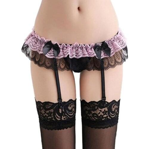 Garter Belt Fashion Women Sexy Lace Soft Top Thigh-Highs Suspender