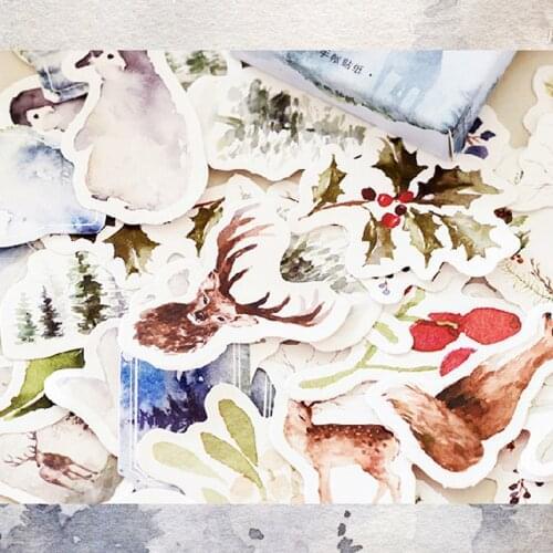 Free shipping 56packs Misty Forest Decorative Stationery box Stickers Scrapbooking DIY Diary Album Stick Label