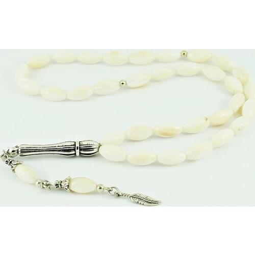 Nurberk Natural Stone Pearl Rosary Real Pearl Barley Cut