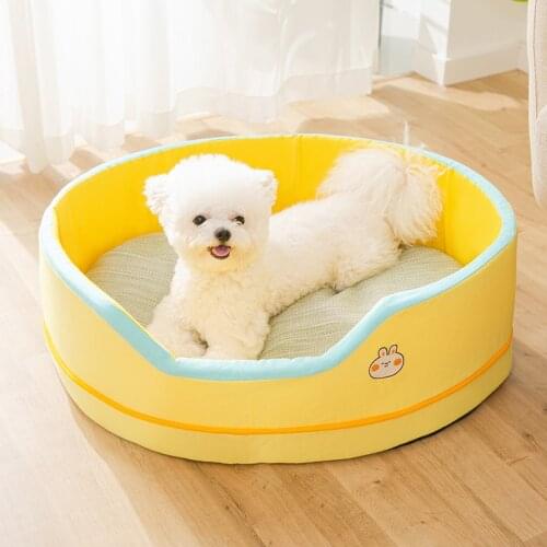 2021 New Pet Cat Dog Beds for Small Medium Dog Cat Lounger Sofa Washable Summer Cool Nest Four Seasons Kennel Teddy Pet Supplies