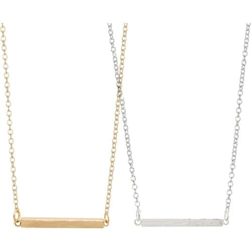 Wholesale 10pc Thick Bar Pendant Necklace Charm Statement Chain Fashion Simple Geometric Necklace Jewelry For Women Girls
